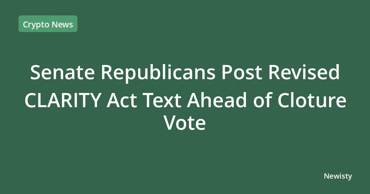 Senate Republicans Post Revised CLARITY Act Text Ahead of Cloture Vote