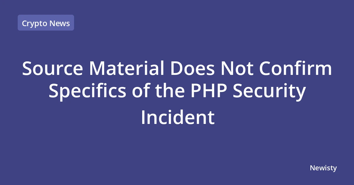 Source Material Does Not Confirm Specifics of the PHP Security Incident