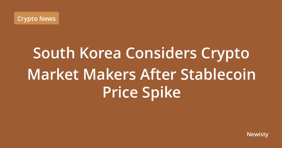 South Korea Considers Crypto Market Makers After Stablecoin Price Spike