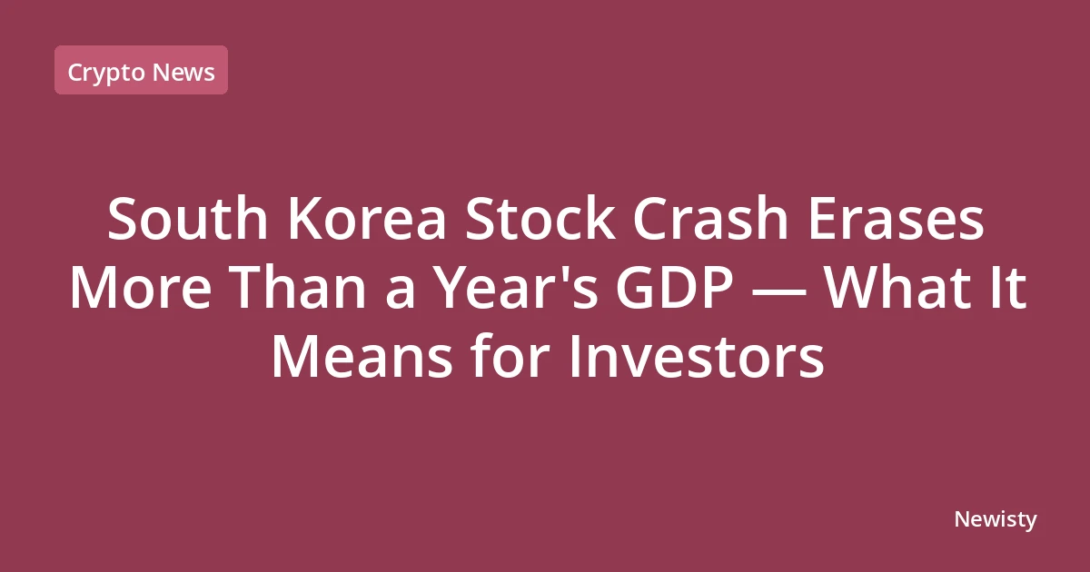 South Korea Stock Crash Erases More Than a Year's GDP — What It Means for Investors