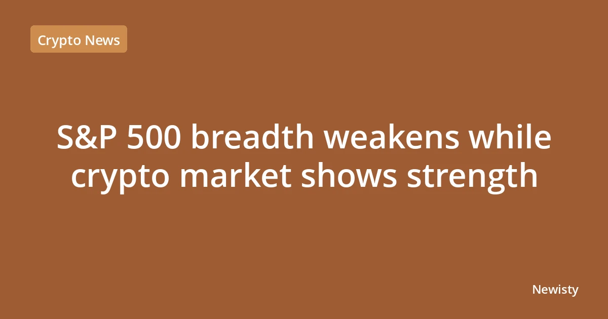 S&P 500 breadth weakens while crypto market shows strength
