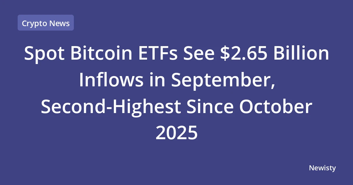 Spot Bitcoin ETFs See $2.65 Billion Inflows in September, Second-Highest Since October 2025