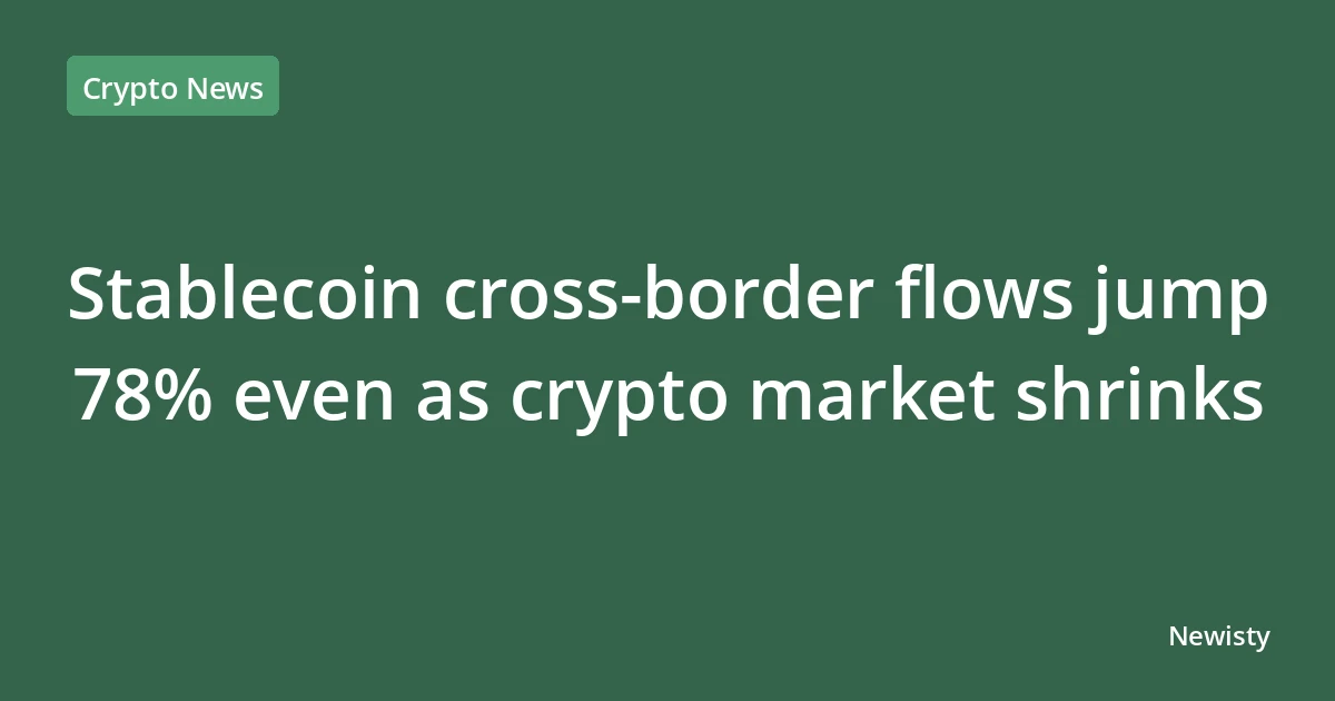 Stablecoin cross-border flows jump 78% even as crypto market shrinks