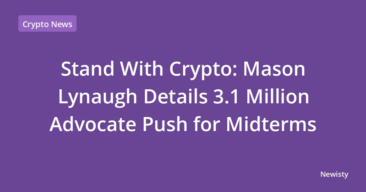 Stand With Crypto: Mason Lynaugh Details 3.1 Million Advocate Push for Midterms