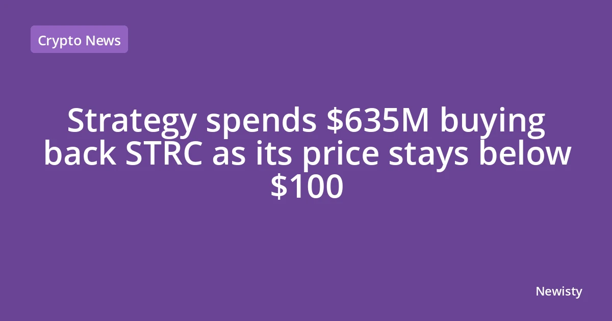 Strategy spends $635M buying back STRC as its price stays below $100