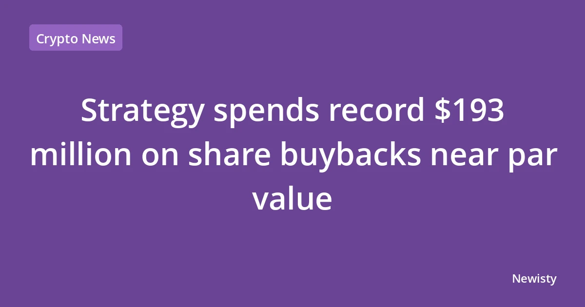 Strategy spends record $193 million on share buybacks near par value