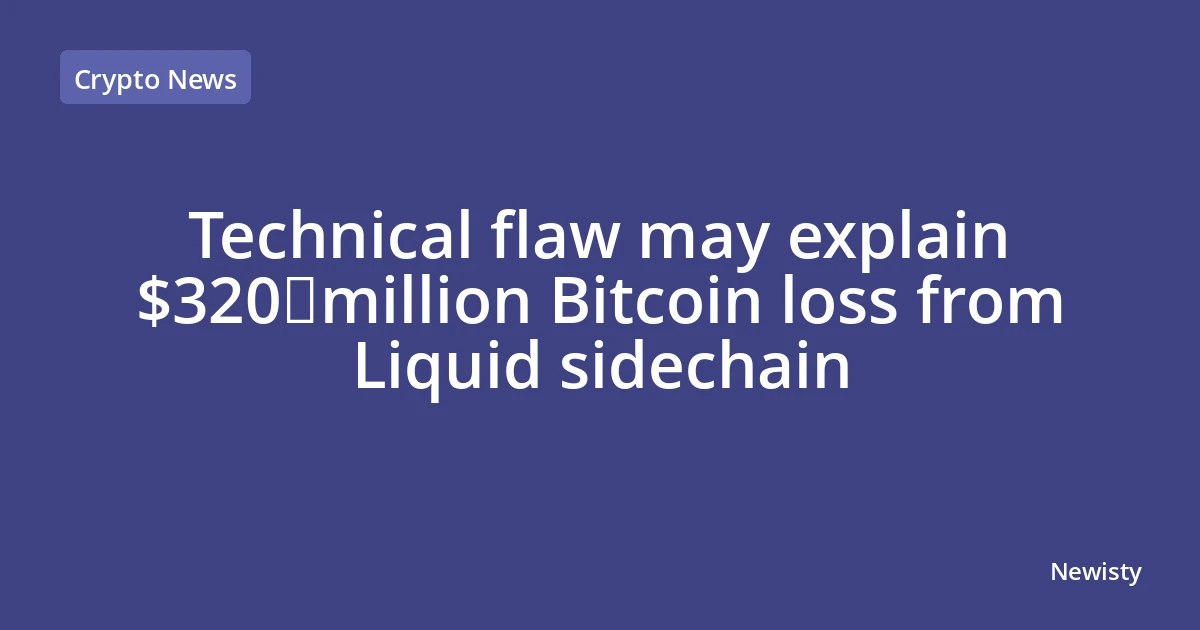 Technical flaw may explain $320 million Bitcoin loss from Liquid sidechain