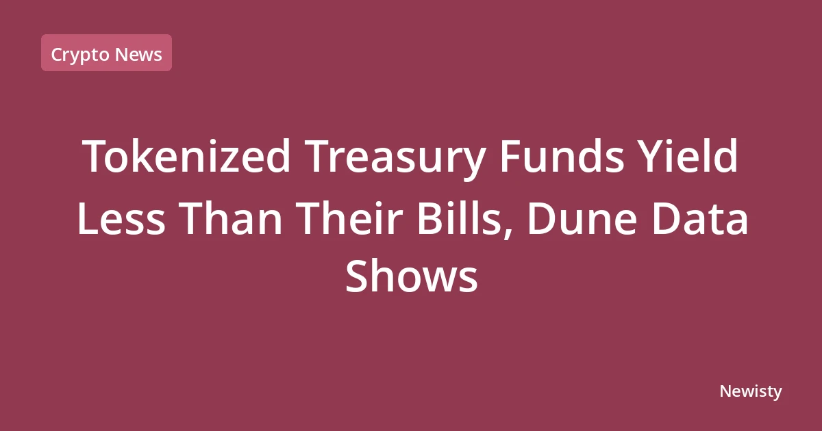 Tokenized Treasury Funds Yield Less Than Their Bills, Dune Data Shows