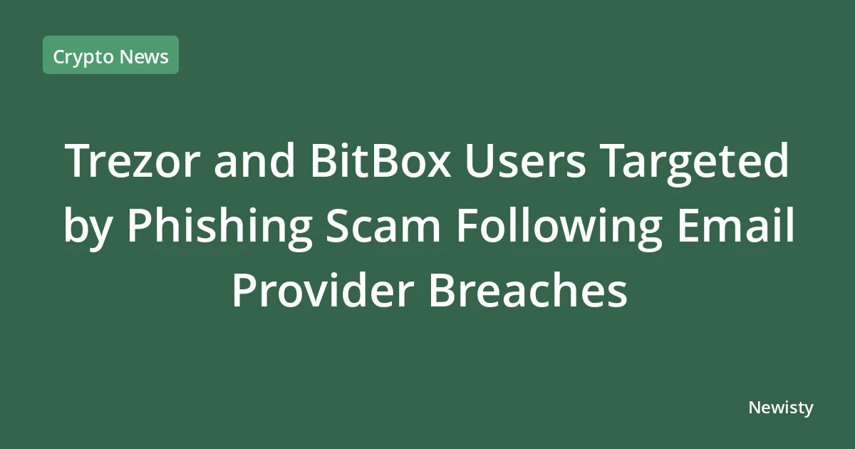Trezor and BitBox Users Targeted by Phishing Scam Following Email Provider Breaches