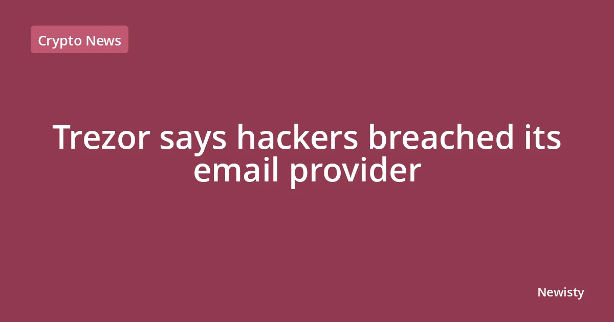 Trezor says hackers breached its email provider