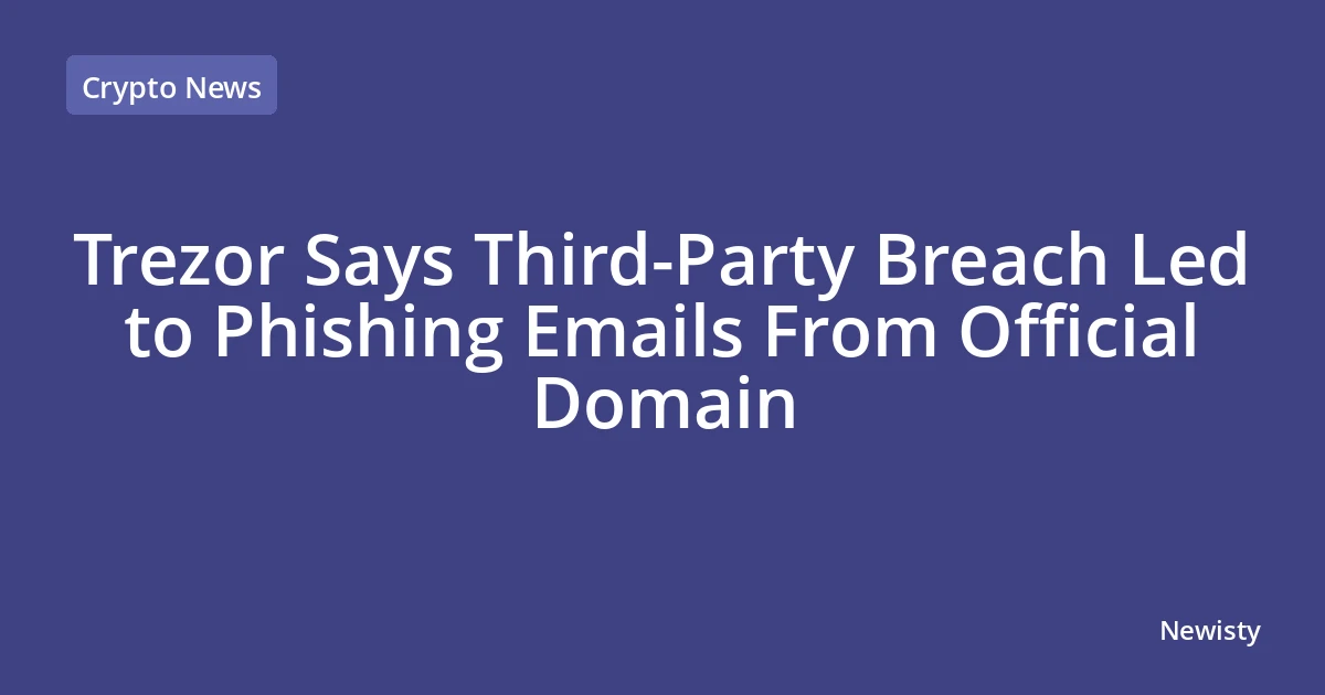 Trezor Says Third-Party Breach Led to Phishing Emails From Official Domain