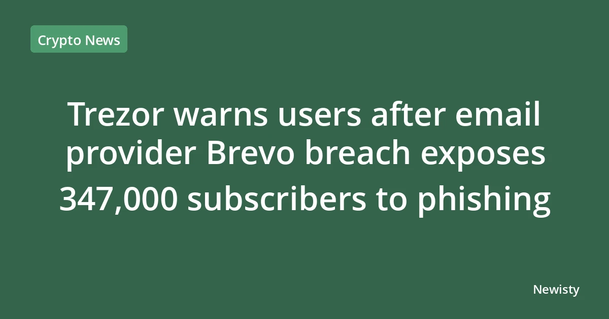 Trezor warns users after email provider Brevo breach exposes 347,000 subscribers to phishing