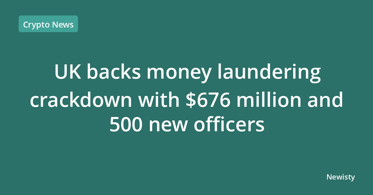 UK backs money laundering crackdown with $676 million and 500 new officers