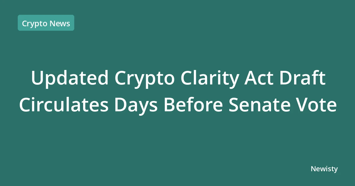 Updated Crypto Clarity Act Draft Circulates Days Before Senate Vote