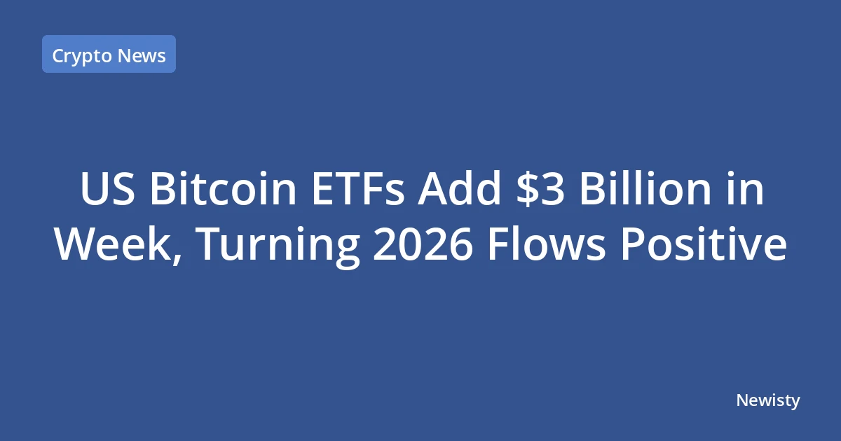 US Bitcoin ETFs Add $3 Billion in Week, Turning 2026 Flows Positive