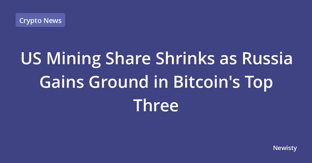 US Mining Share Shrinks as Russia Gains Ground in Bitcoin's Top Three