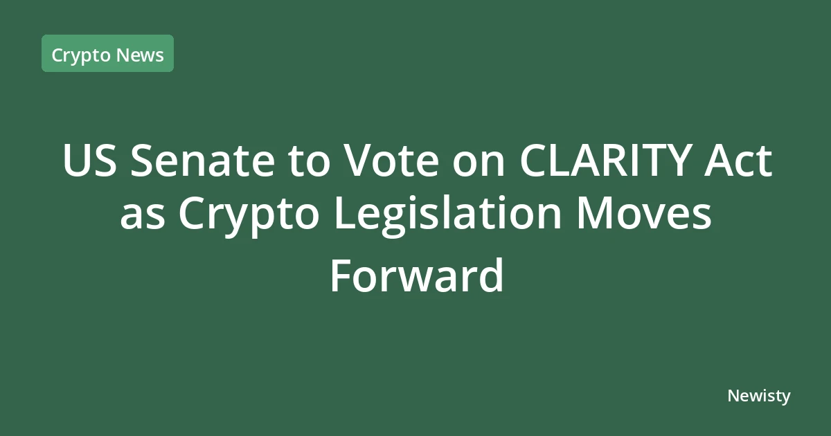 US Senate to Vote on CLARITY Act as Crypto Legislation Moves Forward