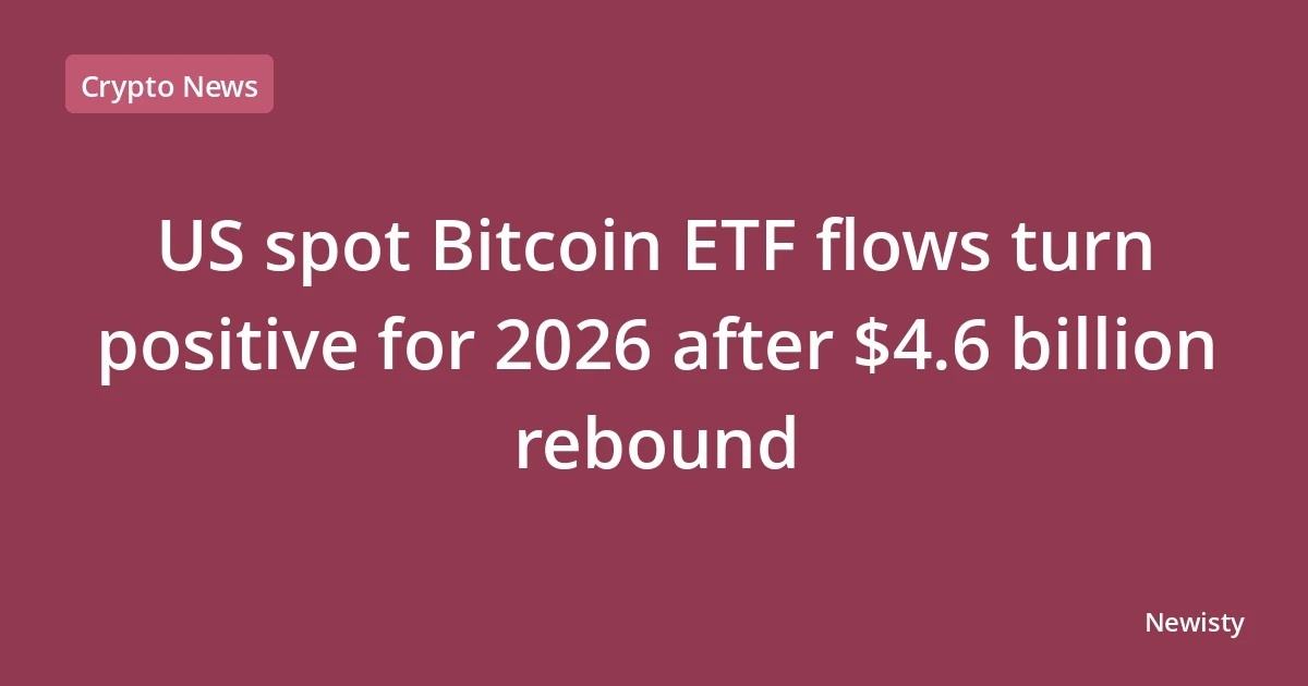 US spot Bitcoin ETF flows turn positive for 2026 after $4.6 billion rebound