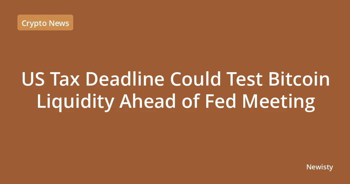 US Tax Deadline Could Test Bitcoin Liquidity Ahead of Fed Meeting