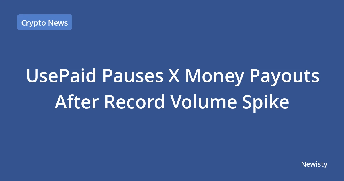 UsePaid Pauses X Money Payouts After Record Volume Spike