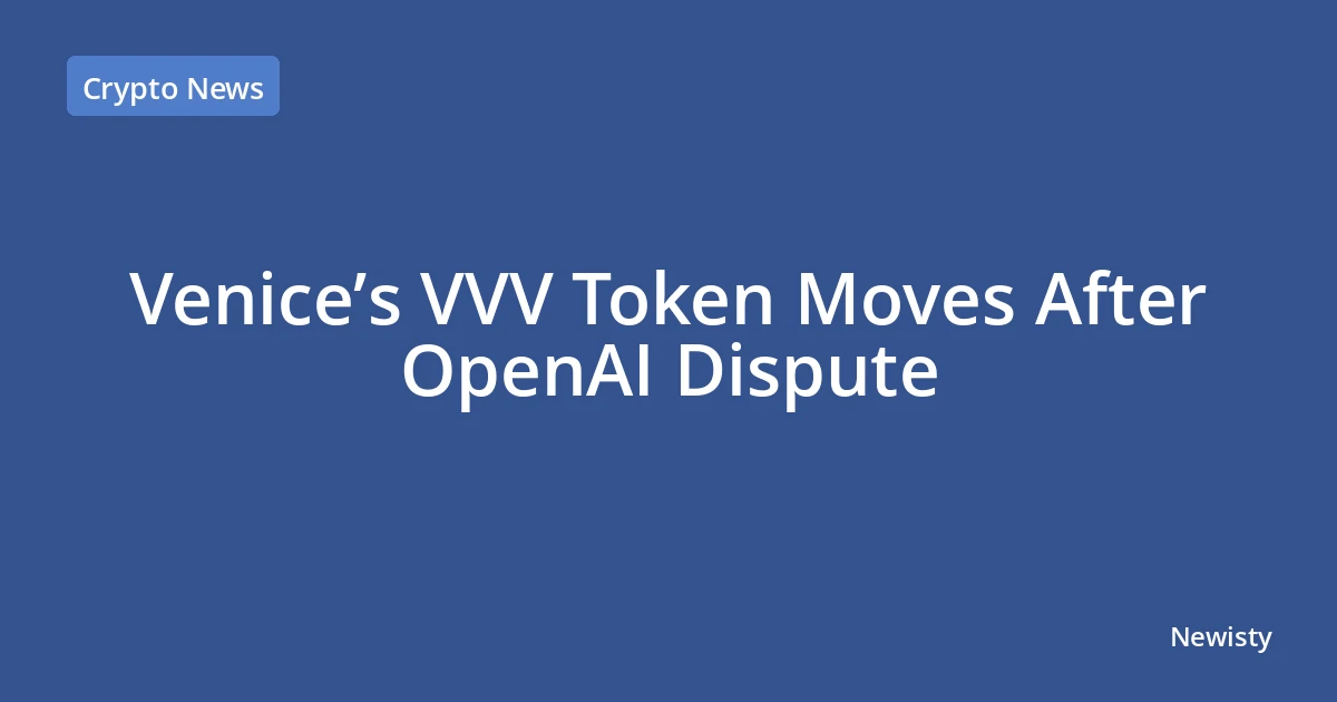 Venice’s VVV Token Moves After OpenAI Dispute