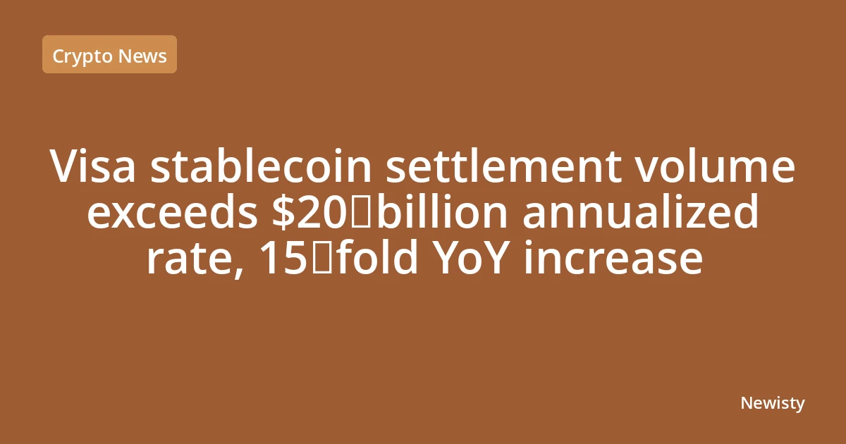 Visa stablecoin settlement volume exceeds $20 billion annualized rate, 15‑fold YoY increase