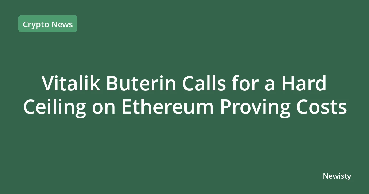 Vitalik Buterin Calls for a Hard Ceiling on Ethereum Proving Costs