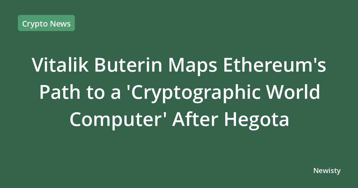 Vitalik Buterin Maps Ethereum's Path to a 'Cryptographic World Computer' After Hegota