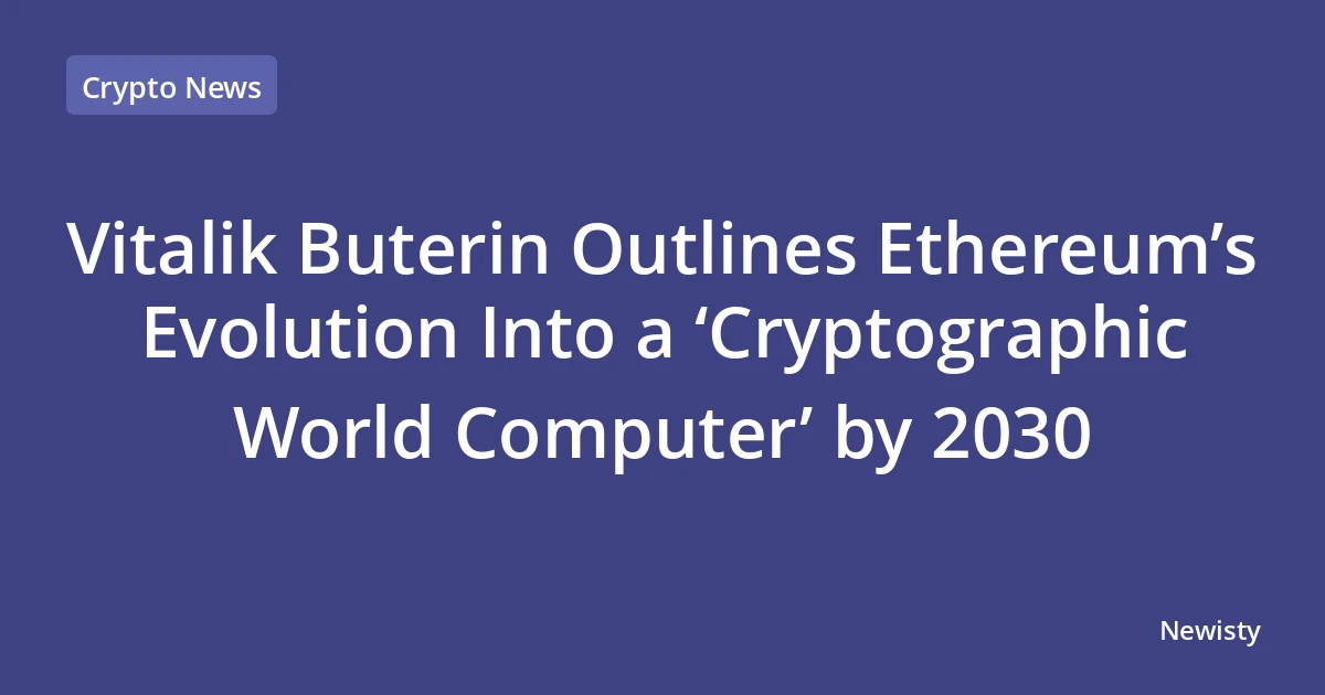 Vitalik Buterin Outlines Ethereum’s Evolution Into a ‘Cryptographic World Computer’ by 2030