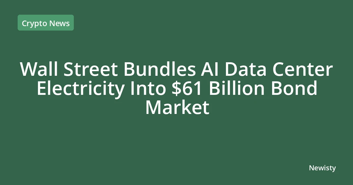 Wall Street Bundles AI Data Center Electricity Into $61 Billion Bond Market