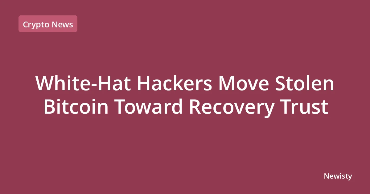 White-Hat Hackers Move Stolen Bitcoin Toward Recovery Trust