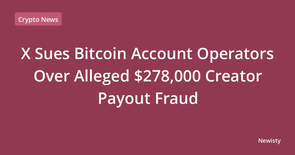 X Sues Bitcoin Account Operators Over Alleged $278,000 Creator Payout Fraud