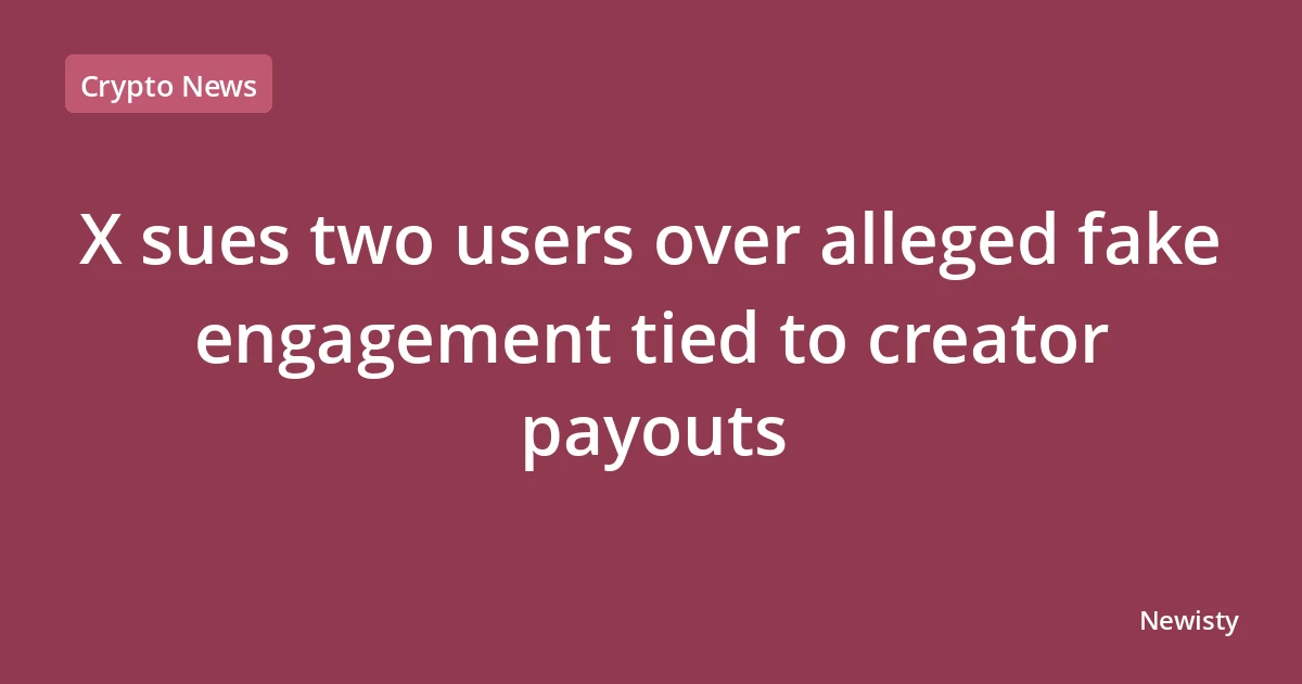X sues two users over alleged fake engagement tied to creator payouts