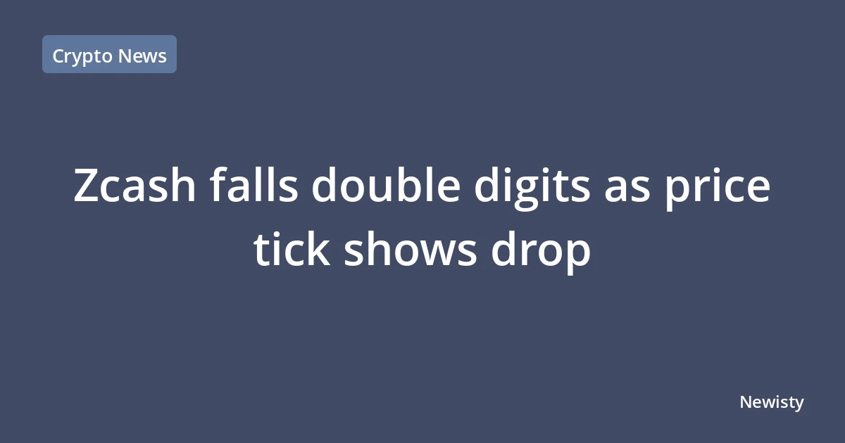 Zcash falls double digits as price tick shows drop
