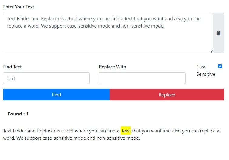 Newisty Text Finder and Replacer