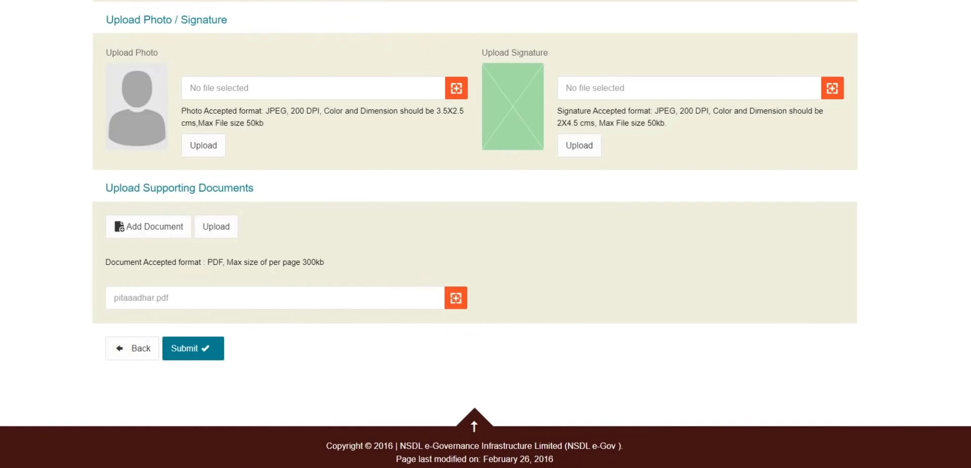NSDL Photo and Signature Upload